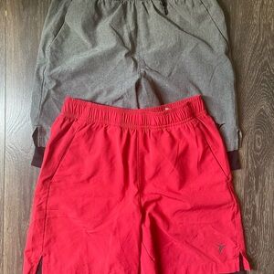 Old Navy Red and Gray Athletic Shorts Lightweight Elastic Waist
